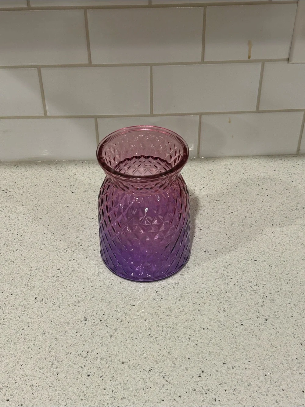 Purple Ombre Textured Glass Vase - Home Accents